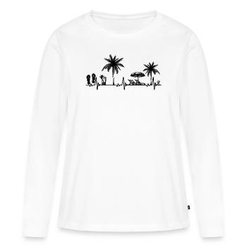 Heartbeat Palm Tree Glass Flipp Flop Summer Lover - T-shirt manches longues Premium bio Femme - blanc - Devant - Julia (174cm)