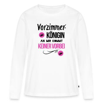 Bureau d'antichambre - T-shirt manches longues Premium bio Femme - blanc - Devant - Julia (174cm)