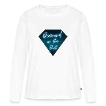 Diamant dans la saleté Bijoux Bling Classy - T-shirt manches longues Premium bio Femme - blanc - Devant - Julia (174cm)