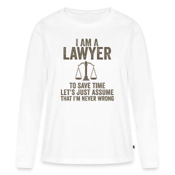 Ich bin Anwalt - Frauen Premium Bio Langarmshirt - Weiß - Vorne - Julia (174cm)