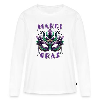 Mardi Gras - T-shirt manches longues Premium bio Femme - blanc - Devant - Julia (174cm)