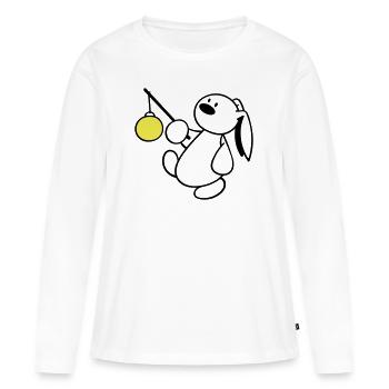 Un lapin mignon avec lanterne - T-shirt manches longues Premium bio Femme - blanc - Devant - Julia (174cm)
