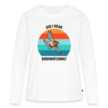 Observation des oiseaux Observation des oiseaux Observation des oiseaux - T-shirt manches longues Premium bio Femme - blanc - Devant - Julia (174cm)