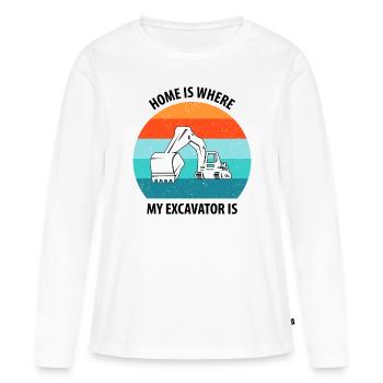 Excavatrice Excavatrice Conducteur Excavatrice Camion - T-shirt manches longues Premium bio Femme - blanc - Devant - Julia (174cm)
