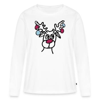 Rennes - T-shirt manches longues Premium bio Femme - blanc - Devant - Julia (174cm)