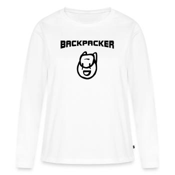 Backpacker Rucksack - Frauen Premium Bio Langarmshirt - Weiß - Vorne - Julia (174cm)