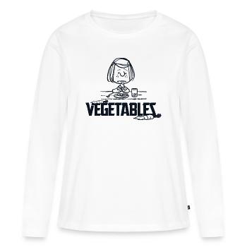 Peanuts Peppermint Patty Vegetables - Women's Premium Organic Long Sleeve Shirt - white - Front - Julia (174cm)