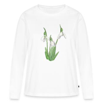 Perce-neige - T-shirt manches longues Premium bio Femme - blanc - Devant - Julia (174cm)