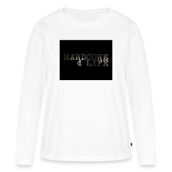Hardcore Design - Frauen Premium Bio Langarmshirt - Weiß - Vorne - Julia (174cm)