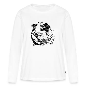 Cochons d'Inde - T-shirt manches longues Premium bio Femme - blanc - Devant - Julia (174cm)