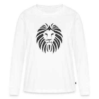tête de lion - T-shirt manches longues Premium bio Femme - blanc - Devant - Julia (174cm)