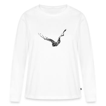 chauve-souris - T-shirt manches longues Premium bio Femme - blanc - Devant - Julia (174cm)