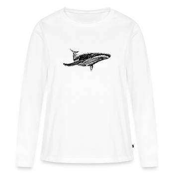 Wal - Frauen Premium Bio Langarmshirt - Weiß - Vorne - Julia (174cm)