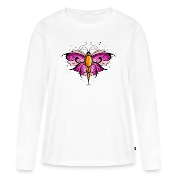 Motte - Frauen Premium Bio Langarmshirt - Weiß - Vorne - Julia (174cm)