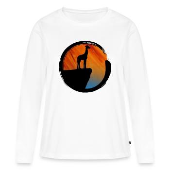 Giraffe Sunset Silhouette - Women's Premium Organic Long Sleeve Shirt - white - Front - Julia (174cm)