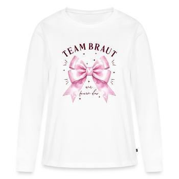 Braut Junggesellinnenabschied Team Partnerlook - Frauen Premium Bio Langarmshirt - Weiß - Vorne - Julia (174cm)