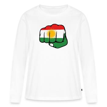 Kurdistan Flag. Proud Kurdish Flag Free Kurdistan - Frauen Premium Bio Langarmshirt - Weiß - Vorne - Julia (174cm)
