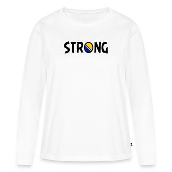 Bosnie forte, drapeau cool de Bosnie, ADN de Bosnie, Bosnie - T-shirt manches longues Premium bio Femme - blanc - Devant - Julia (174cm)