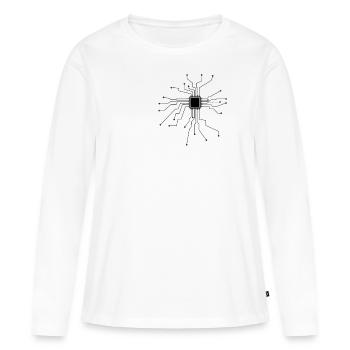 Processor, CPU, Technology, Electronics, Heart - Women's Premium Organic Long Sleeve Shirt - white - Front - Julia (174cm)