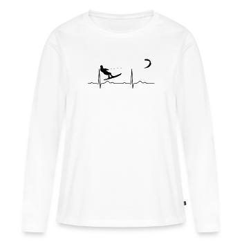 Kite Sailing Kitesurf kiting - Women's Premium Organic Long Sleeve Shirt - white - Front - Julia (174cm)
