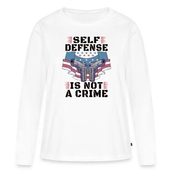 Droits des armes à feu Amateur d’armes à feu 2e changement Propriétaires d’armes à feu - T-shirt manches longues Premium bio Femme - blanc - Devant - Julia (174cm)
