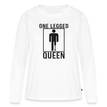 Fauteuil roulant handicapé Cyborg Jambe Bras Amputé - T-shirt manches longues Premium bio Femme - blanc - Devant - Julia (174cm)