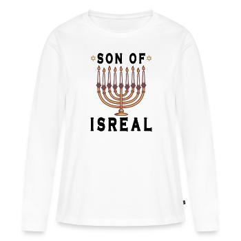Juif israélite Héritage israélite Juif Israël Juif - T-shirt manches longues Premium bio Femme - blanc - Devant - Julia (174cm)
