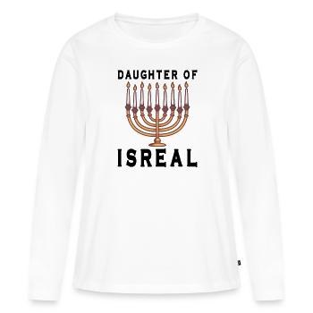 Juif israélite Héritage israélite Juif Israël Juif - T-shirt manches longues Premium bio Femme - blanc - Devant - Julia (174cm)