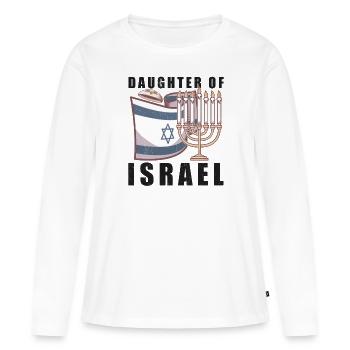 Juif israélite Héritage israélite Juif Israël Juif - T-shirt manches longues Premium bio Femme - blanc - Devant - Julia (174cm)