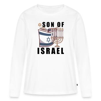 Juif israélite Héritage israélite Juif Israël Juif - T-shirt manches longues Premium bio Femme - blanc - Devant - Julia (174cm)