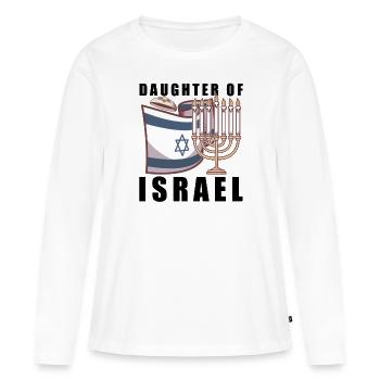 Juif israélite Héritage israélite Juif Israël Juif - T-shirt manches longues Premium bio Femme - blanc - Devant - Julia (174cm)
