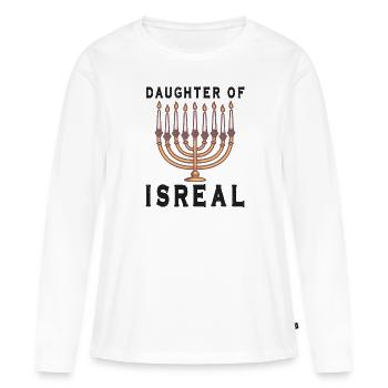 Juif israélite Héritage israélite Juif Israël Juif - T-shirt manches longues Premium bio Femme - blanc - Devant - Julia (174cm)
