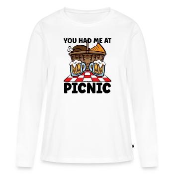 Picnic Lover Pique-Panier de nourriture Date de pique- - T-shirt manches longues Premium bio Femme - blanc - Devant - Julia (174cm)