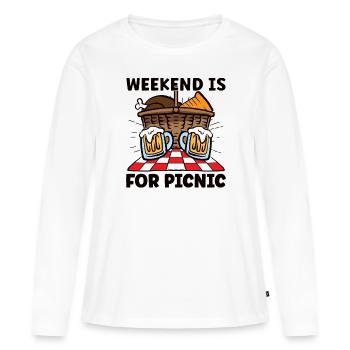 Picnic Lover Pique-Panier de nourriture Date de pique- - T-shirt manches longues Premium bio Femme - blanc - Devant - Julia (174cm)