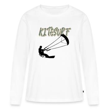 Kitesurf Kitesurfer Kitesurf Kiteboard - T-shirt manches longues Premium bio Femme - blanc - Devant - Julia (174cm)