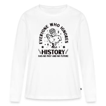 Historien de l’histoire Passionné d’histoire - T-shirt manches longues Premium bio Femme - blanc - Devant - Julia (174cm)