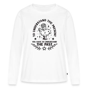Historien de l’histoire Passionné d’histoire - T-shirt manches longues Premium bio Femme - blanc - Devant - Julia (174cm)