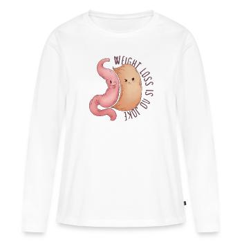 Gastrectomie à la manche Gastrectomie à la manche - T-shirt manches longues Premium bio Femme - blanc - Devant - Julia (174cm)