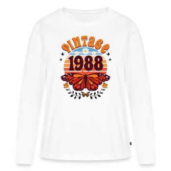 Rétro et Vintage 1988 Femme 35 Ans Anniversaire - T-shirt manches longues Premium bio Femme - blanc - Devant - Julia (174cm)