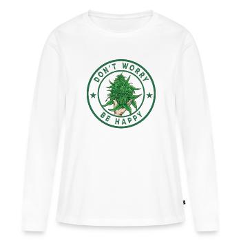 Cannabis Marijuana Weed Fumer - T-shirt manches longues Premium bio Femme - blanc - Devant - Julia (174cm)