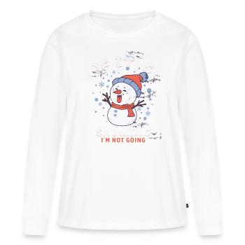 S’il neige, je n’y vais pas - T-shirt manches longues Premium bio Femme - blanc - Devant - Julia (174cm)