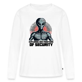 Analyste en piratage éthique Cybersécurité éthique - T-shirt manches longues Premium bio Femme - blanc - Devant - Julia (174cm)