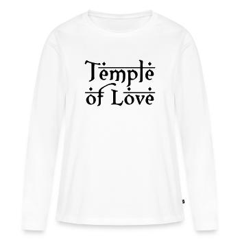 TEMPLE OF LOVE Liebe Tempel - Frauen Premium Bio Langarmshirt - Weiß - Vorne - Julia (174cm)