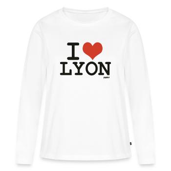 ich liebe lyon - Ich liebe lyon - Frauen Premium Bio Langarmshirt - Weiß - Vorne - Julia (174cm)