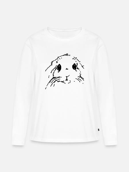 Hase - Frauen Premium Bio Langarmshirt - Weiß