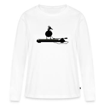 disco duck turntable - T-shirt manches longues Premium bio Femme - blanc - Devant - Julia (174cm)