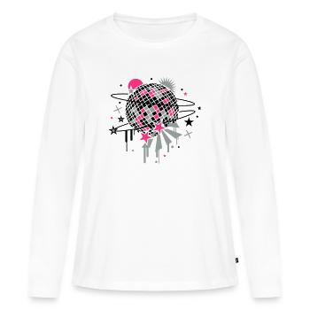 Disco Kugel - Frauen Premium Bio Langarmshirt - Weiß - Vorne - Julia (174cm)