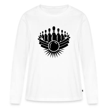 jeu de quilles - T-shirt manches longues Premium bio Femme - blanc - Devant - Julia (174cm)