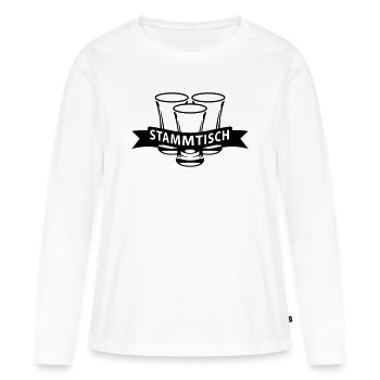 Stammtisch Schnaps - Frauen Premium Bio Langarmshirt - Weiß - Vorne - Julia (174cm)