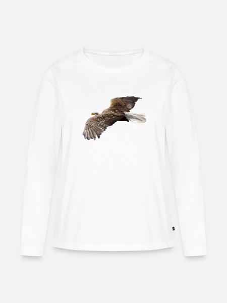 Adler - Frauen Premium Bio Langarmshirt - Weiß